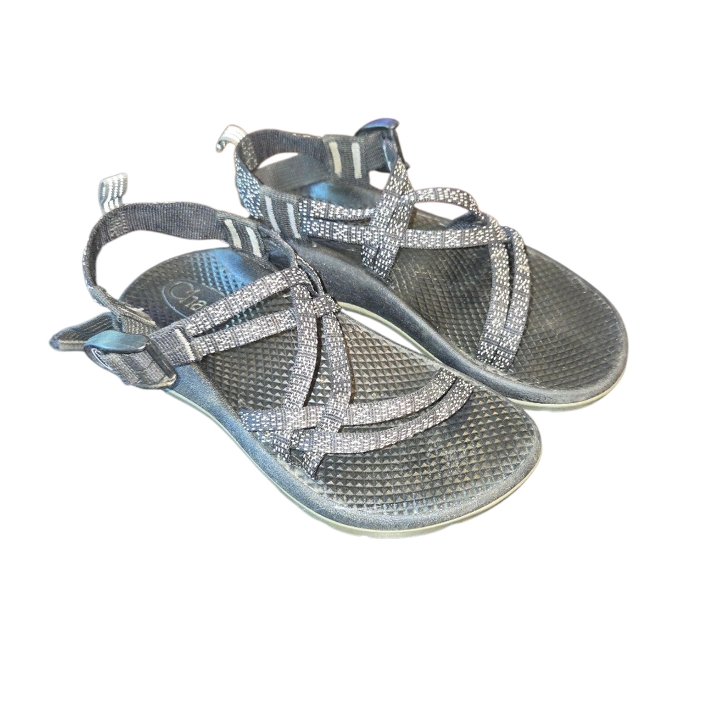 Chaco ZX/1 EcoTread Unisex Kids Black & White Strappy Adjustable‎ Sandals Size 2